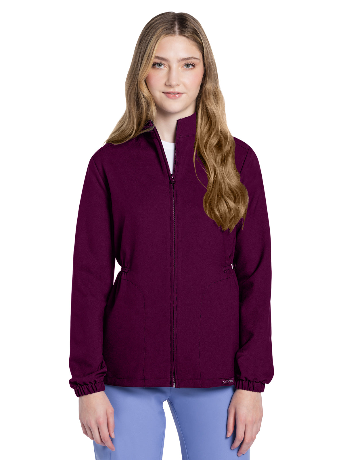 Women's 2-Pocket Zip Front Jacket - CK391A - Wine