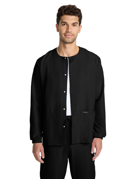 Unisex 2-Pocket Snap Front Jacket - CK393A - Black