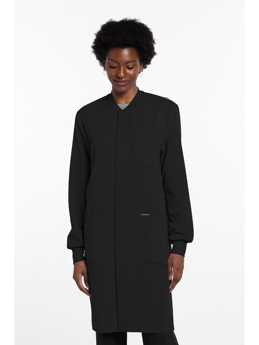 Unisex 3-Pocket 40" Full-Length Lab Coat - CK402A - Black