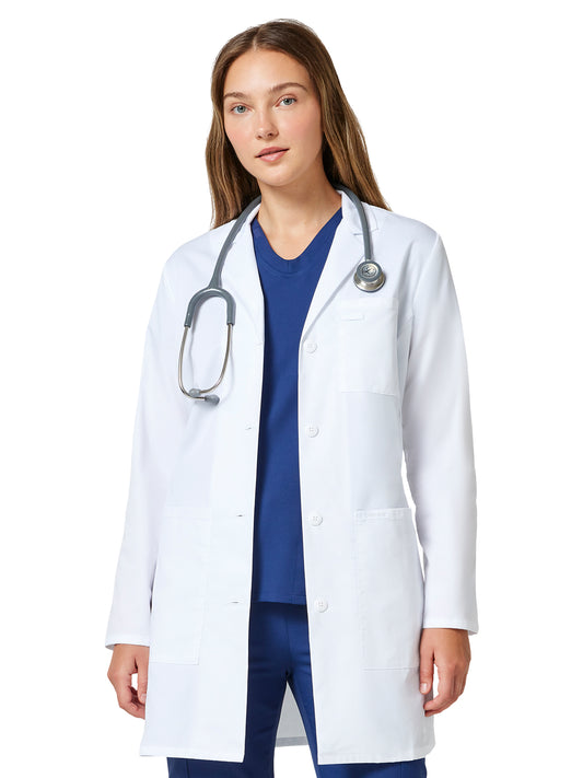 Women's Three-Pocket 33" Mid-Length Lab Coat - CK452 - White