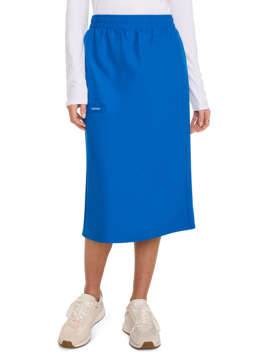 Women's 2-Pocket Elastic Waist Skirt - CK563A - Royal