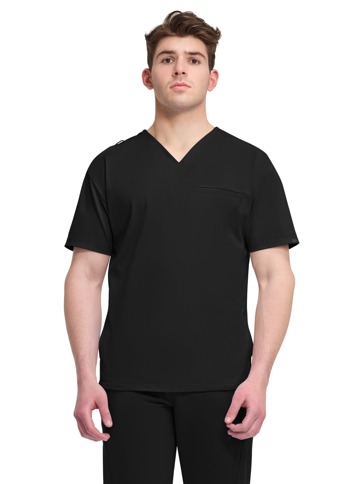 Men's 3-Pocket V-Neck Top - CK729 - Black