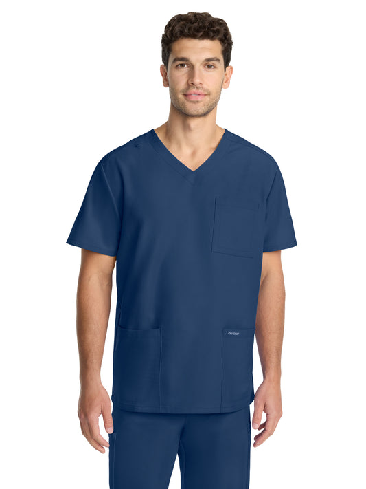 Men's 3-Pocket Tuck-In V-Neck Top - CK783A - Navy