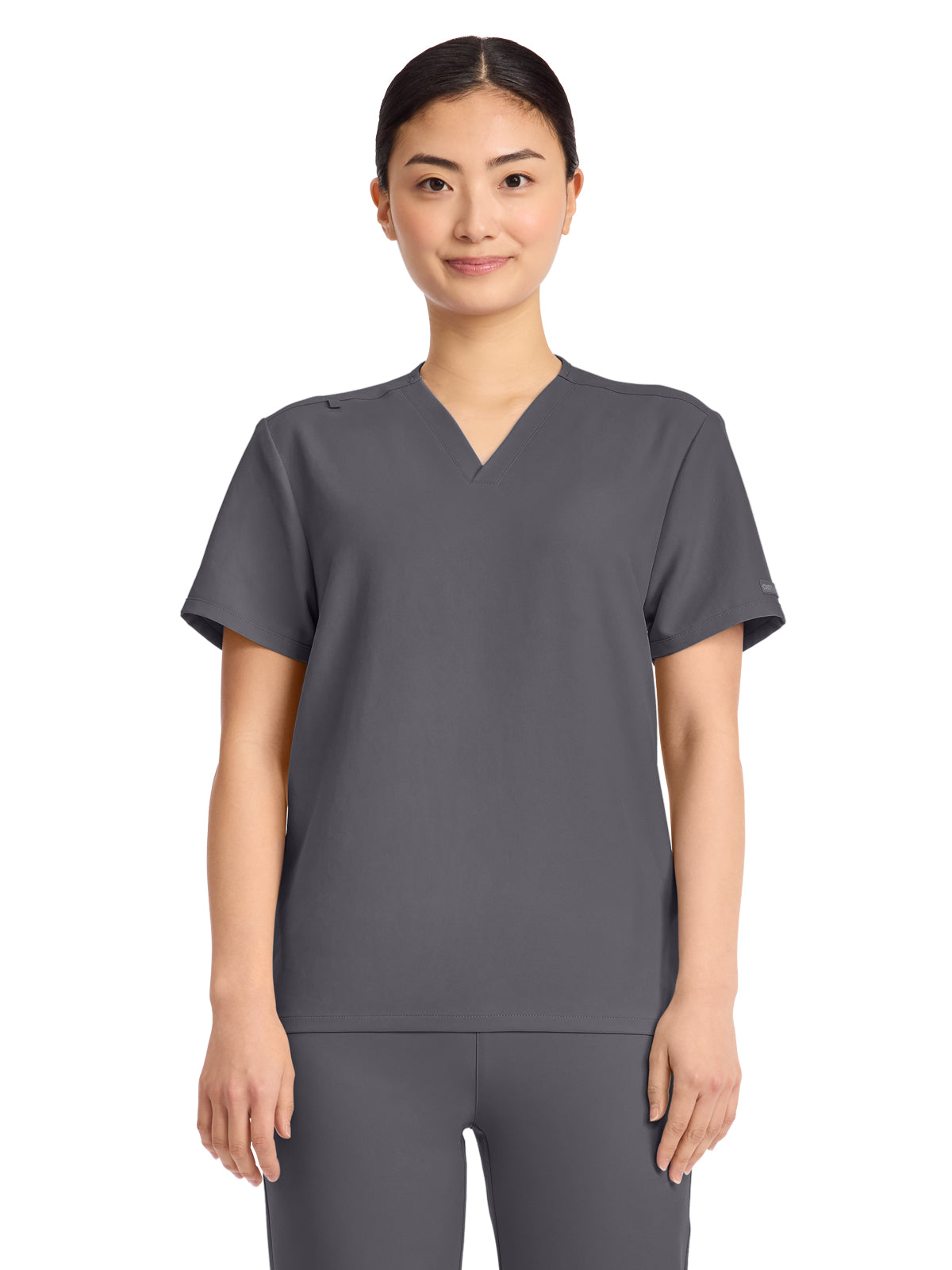 Unisex Pocketless V-Neck Top - CK869A - Pewter