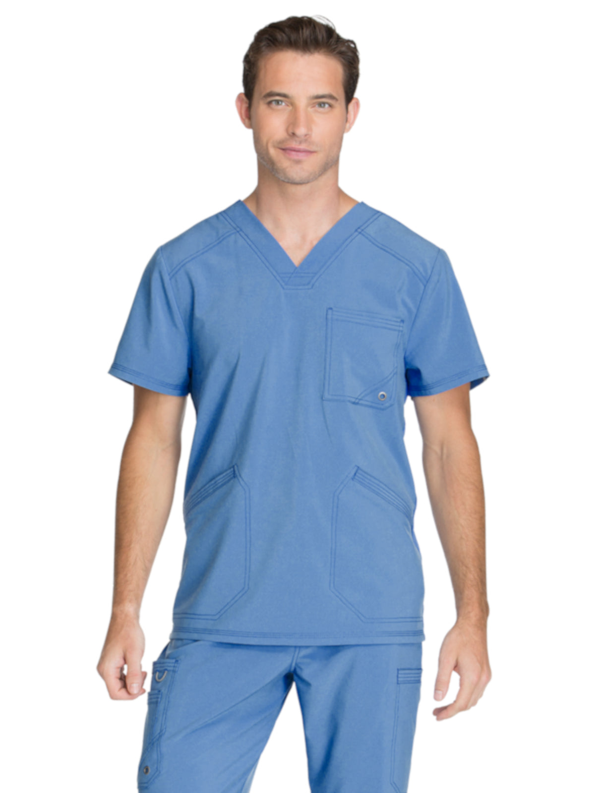 Men's Three-Pocket V-Neck Top - CK900A - Ciel