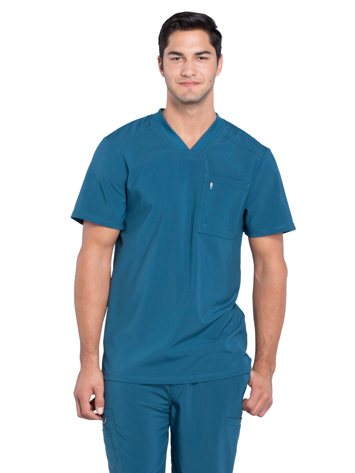Men's Tuckable V-Neck Top - CK910A - Caribbean Blue