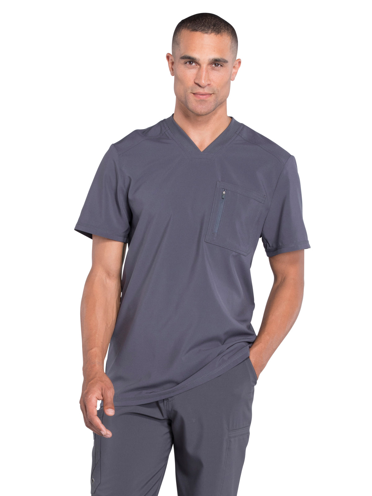 Men's Tuckable V-Neck Top - CK910A - Pewter