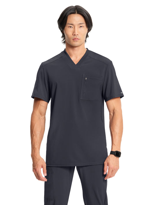 Men's 2-Pocket Tuckable V-Neck Top - CK910A - Pewter