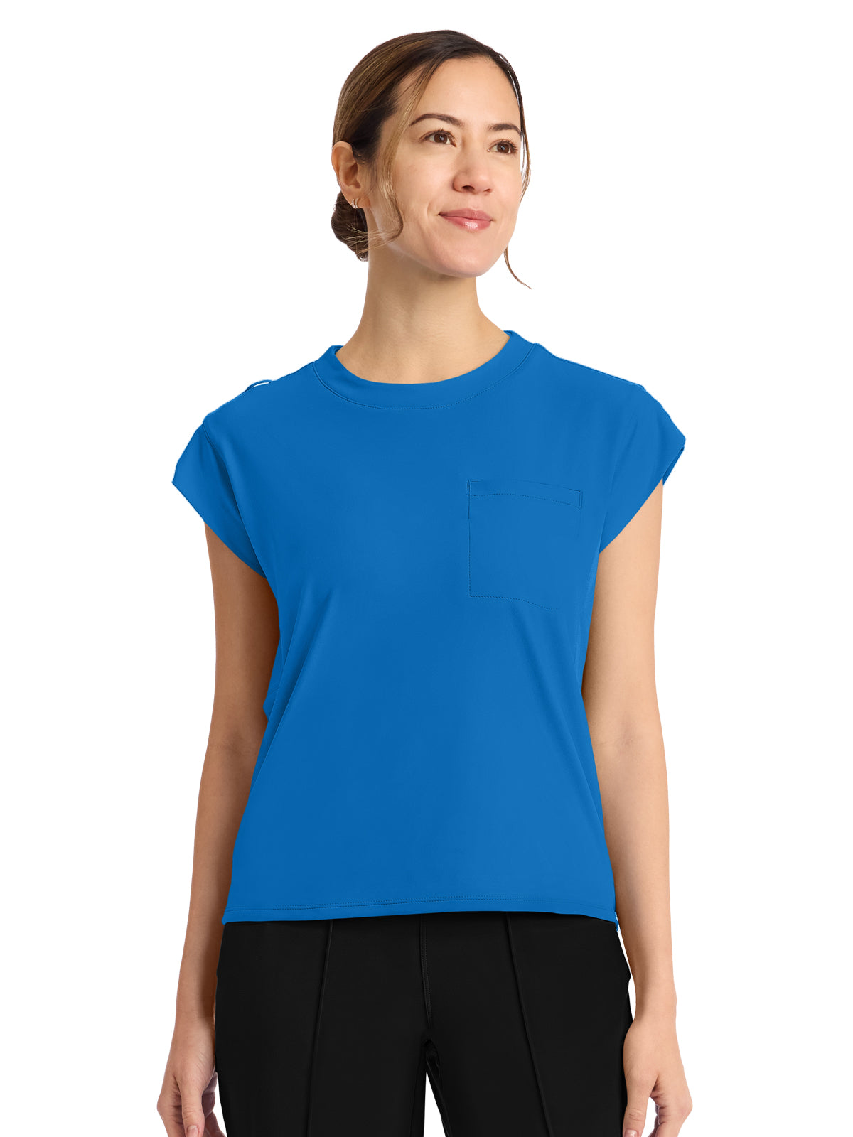 Women's 1-Pocket Crew Neck Top - CK936 - True Blue