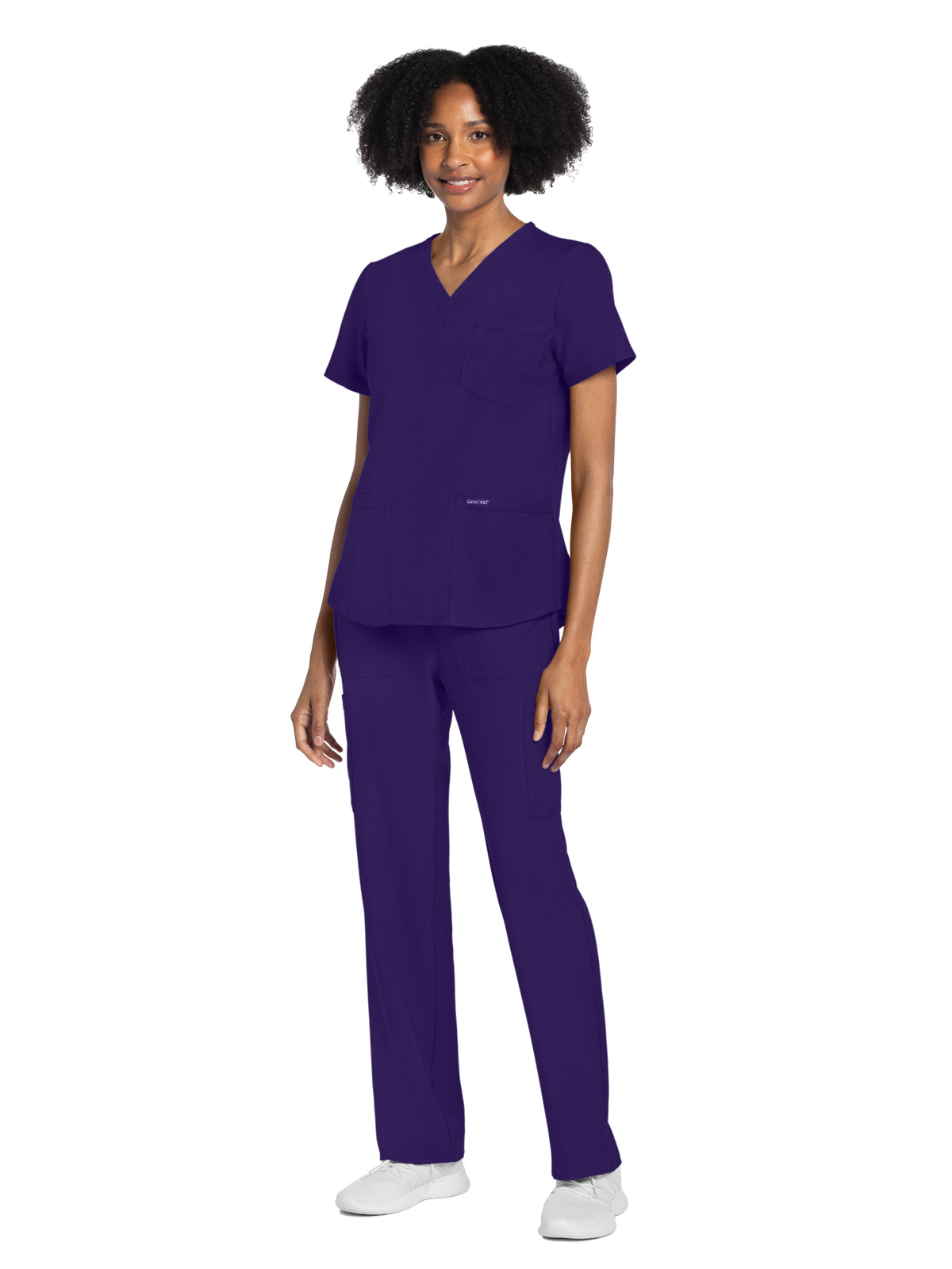 Women's 3-Pocket V-Neck Top - CK961A - Grape
