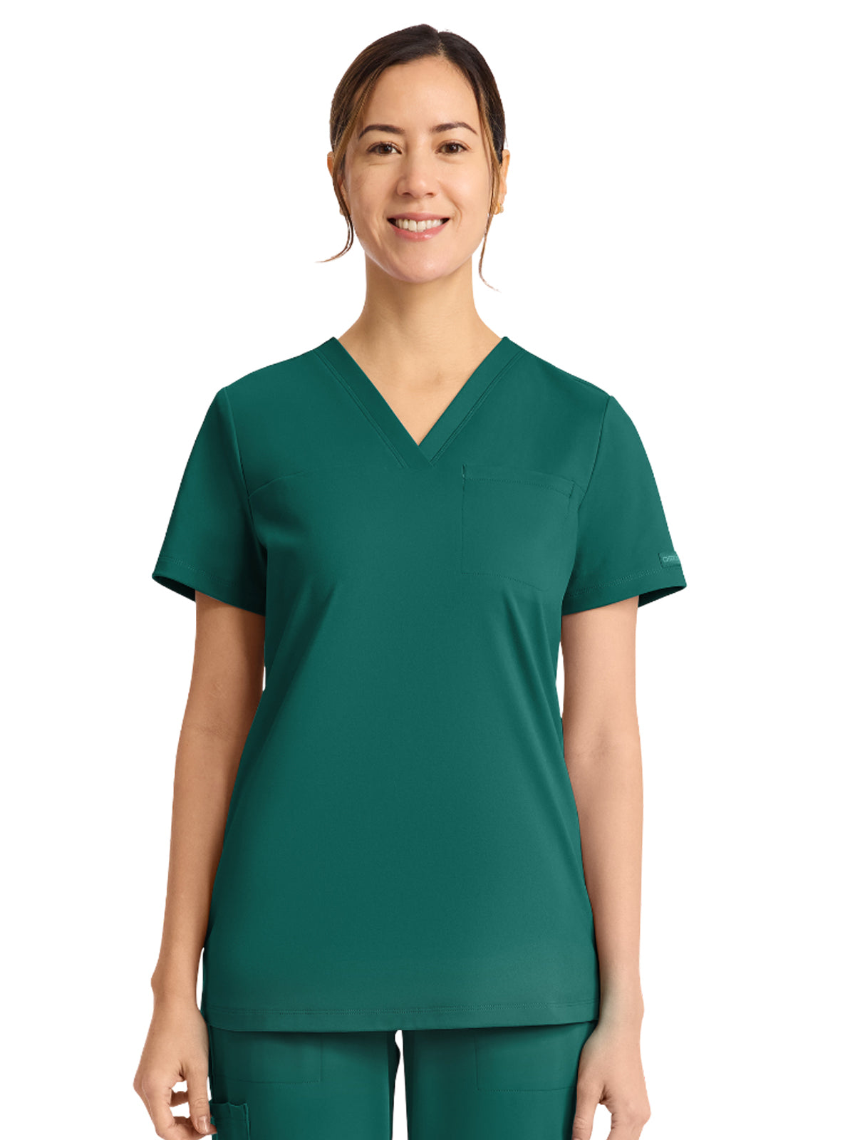 Women's 1-Pocket V-Neck Top - CK963 - Hunter