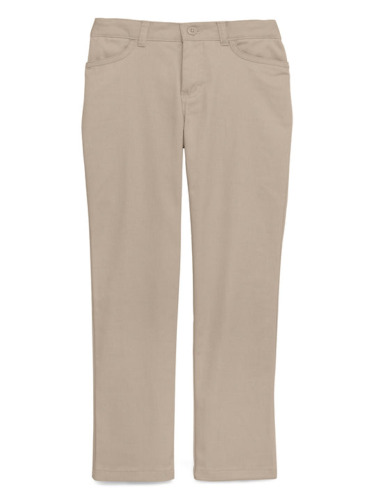 Girl's 4-Pocket Matchstick Husky Pant - CR025H - Khaki