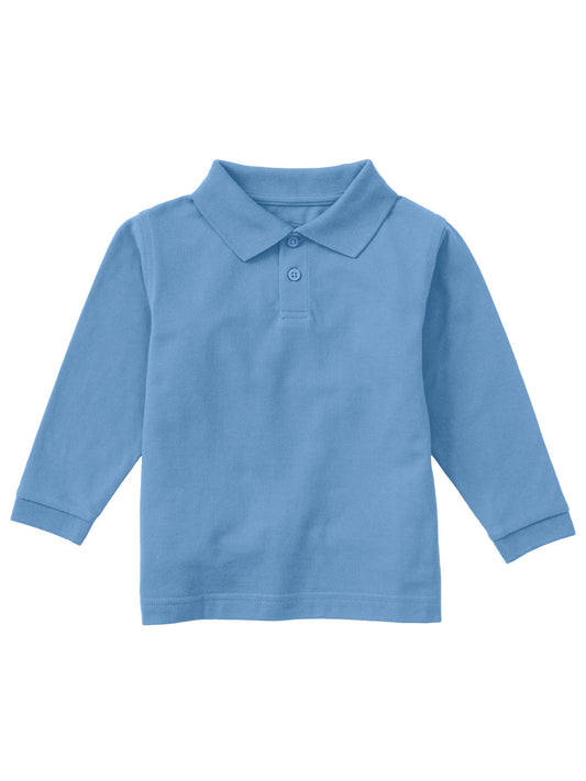 Children's Unisex Long Sleeve Pique Polo - CR835D - Light Blue