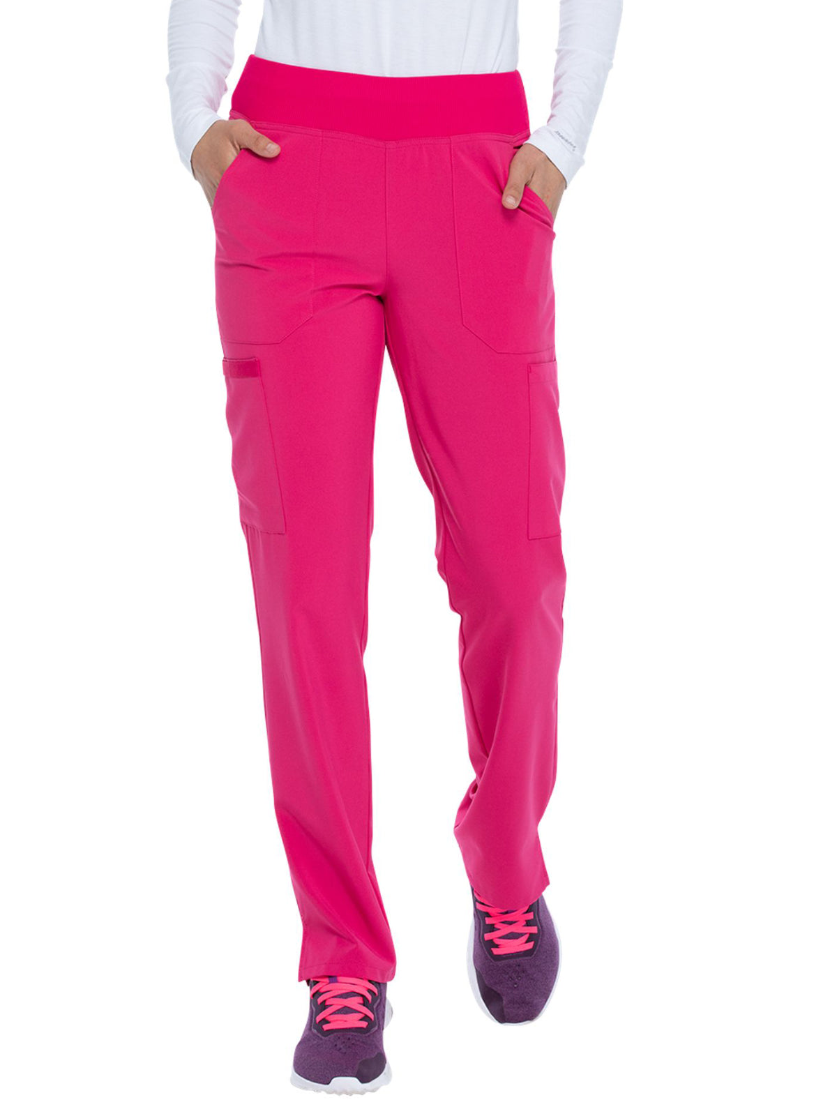 Women's Natural Rise Tapered Leg Pull-On Pant - DK005 - Hot Pink