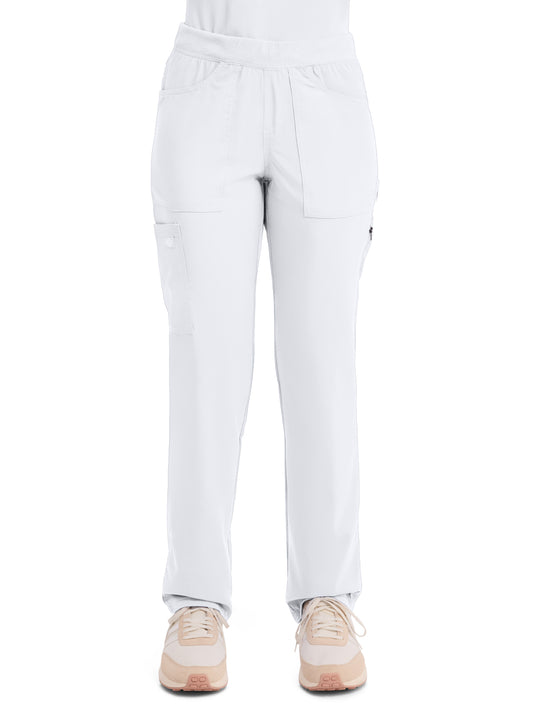 Women's 6-Pocket Mid Rise Tapered Leg Pant - DK135 - White
