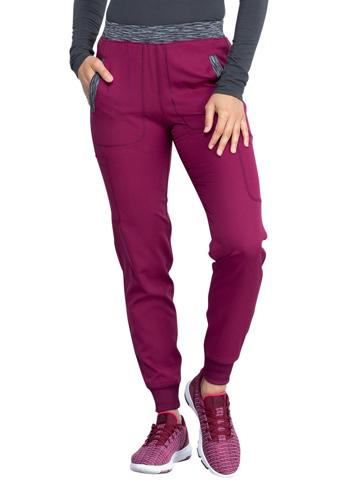 Women's Natural Rise Tapered Leg Jogger Pant - DK185 - Wine