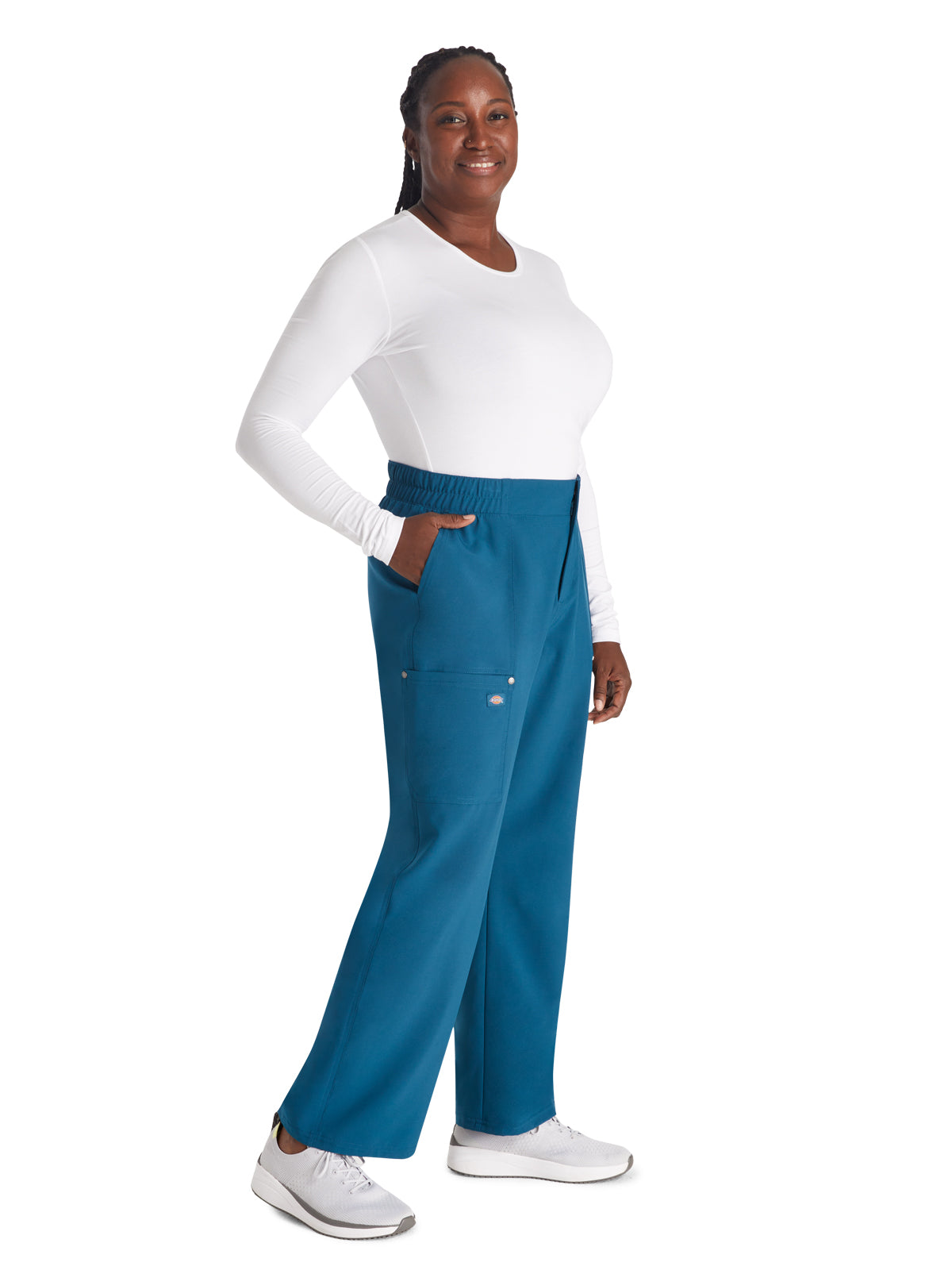 Women's 5-Pocket Wide Leg Pant - DK219 - Caribbean Blue