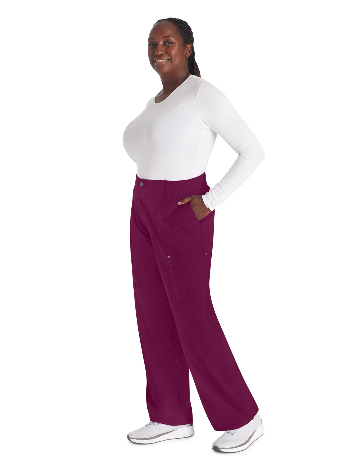 Women's 5-Pocket Wide Leg Pant - DK219 - Wine