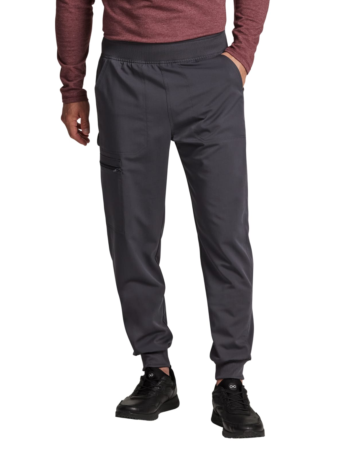 Men's 5-Pocket Tapered Leg Jogger Pant - DK224 - Pewter