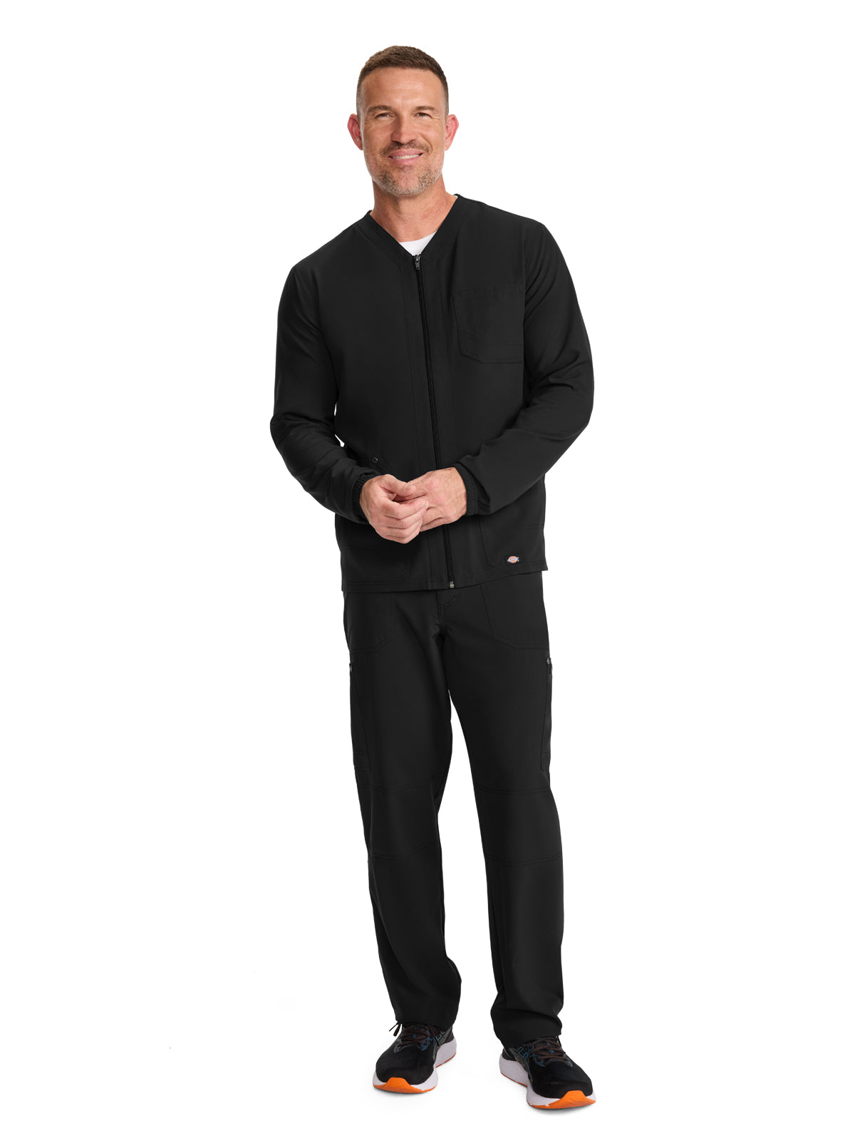 Men's 3-Pocket Front-Zip Jacket - DK323 - Black