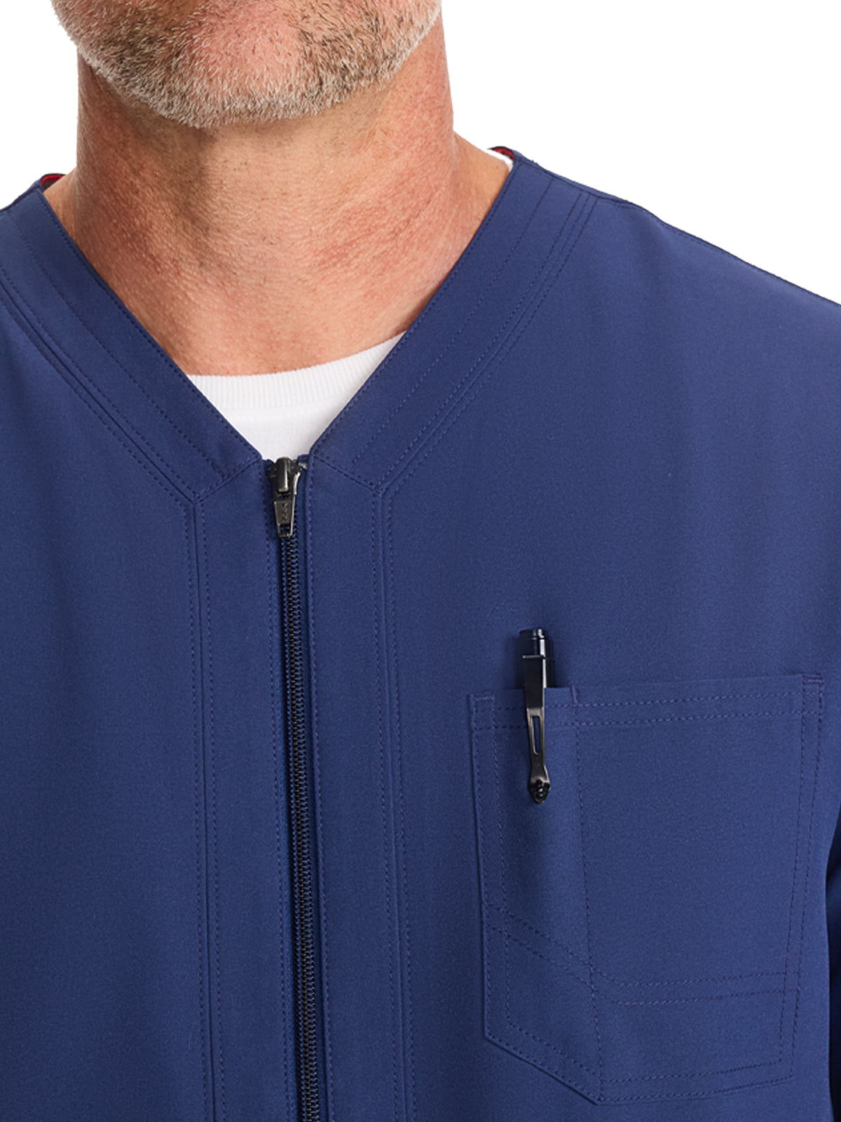 Men's 3-Pocket Front-Zip Jacket - DK323 - Navy