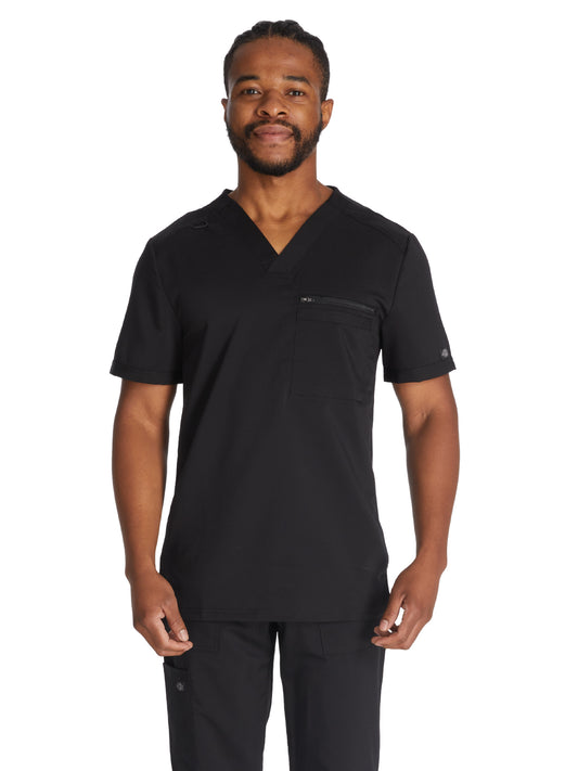 Men's 2-Pocket Tuckable V-Neck Top - DK865 - Black