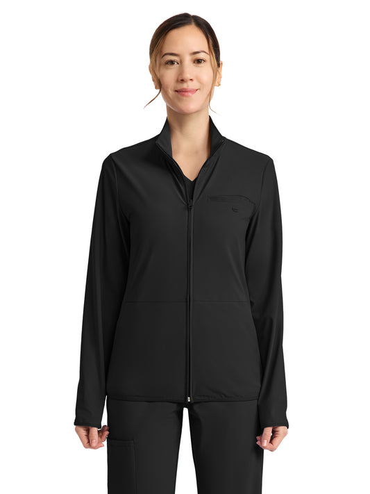 Women's 3-Pocket Warm-up Jacket - IN525A - Black