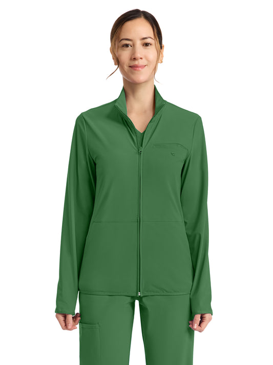 Women's 3-Pocket Warm-up Jacket - IN525A - Retro Green