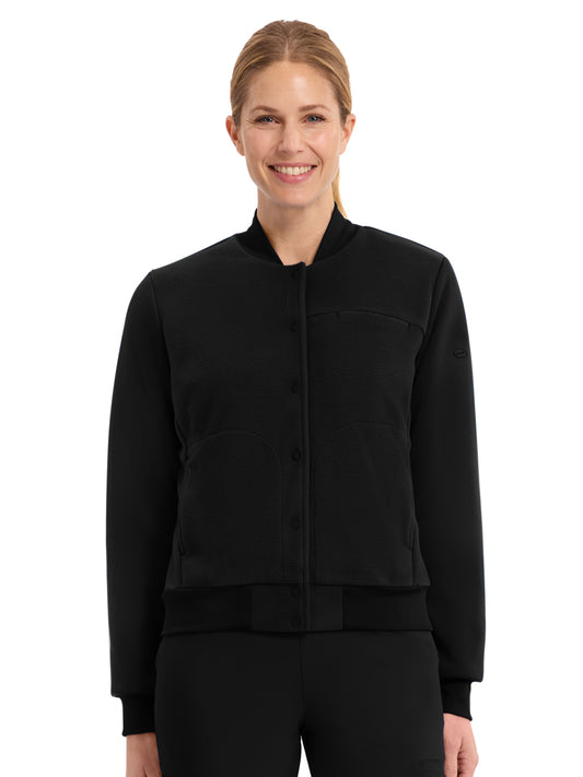 Women's 3-Pocket Sport Bomber Jacket - IN526 - Black