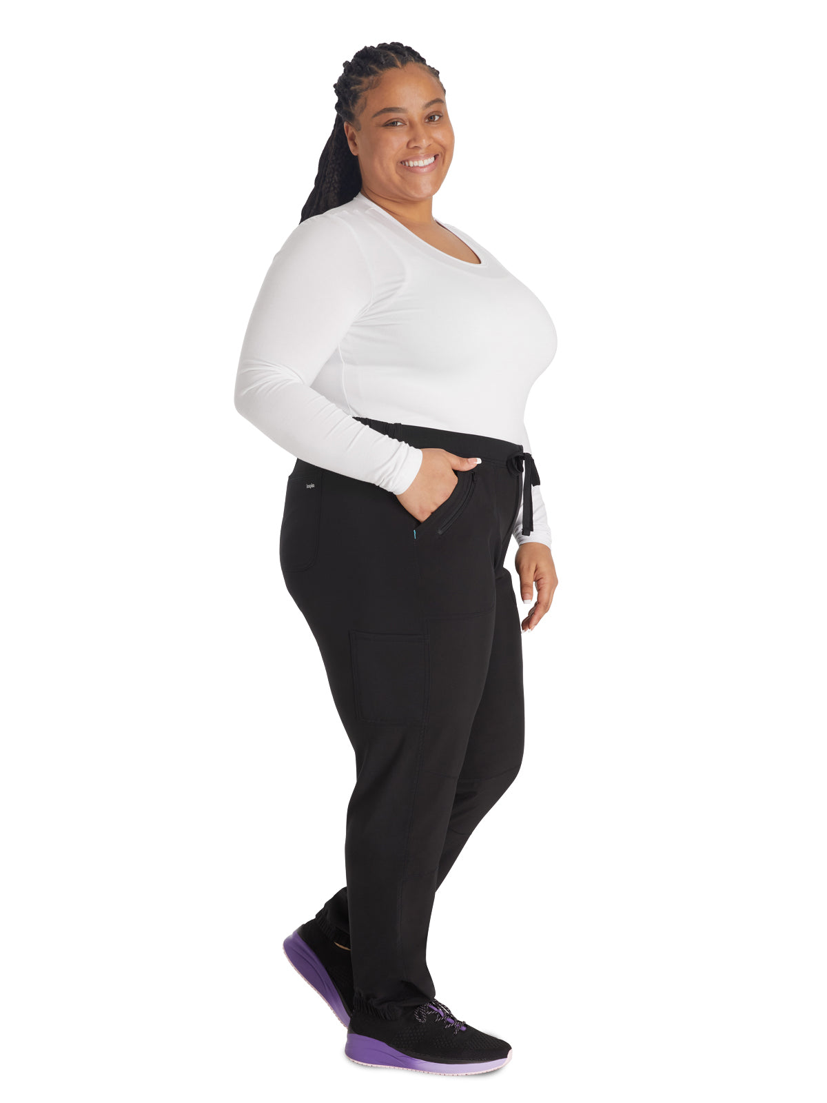 Women's 6-Pocket Contemporary Jogger Pant - IP042A - Black