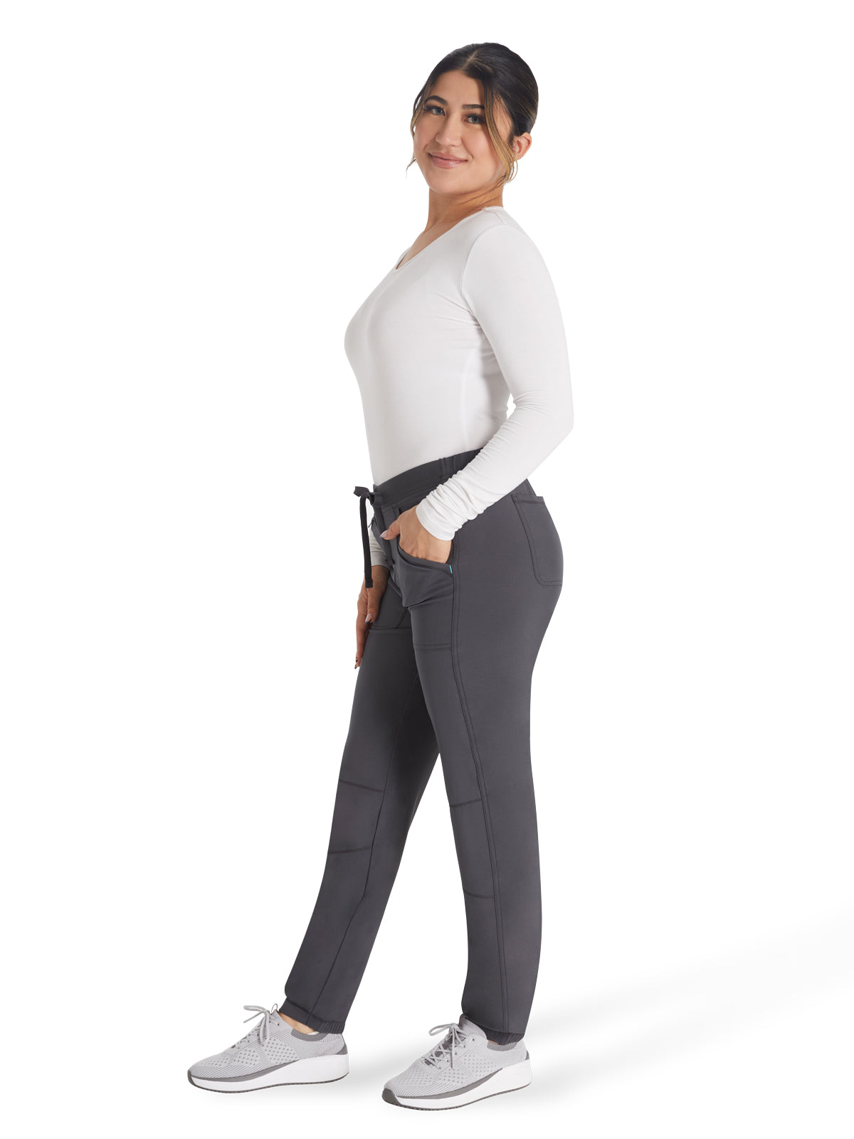 Women's 6-Pocket Contemporary Jogger Pant - IP042A - Pewter
