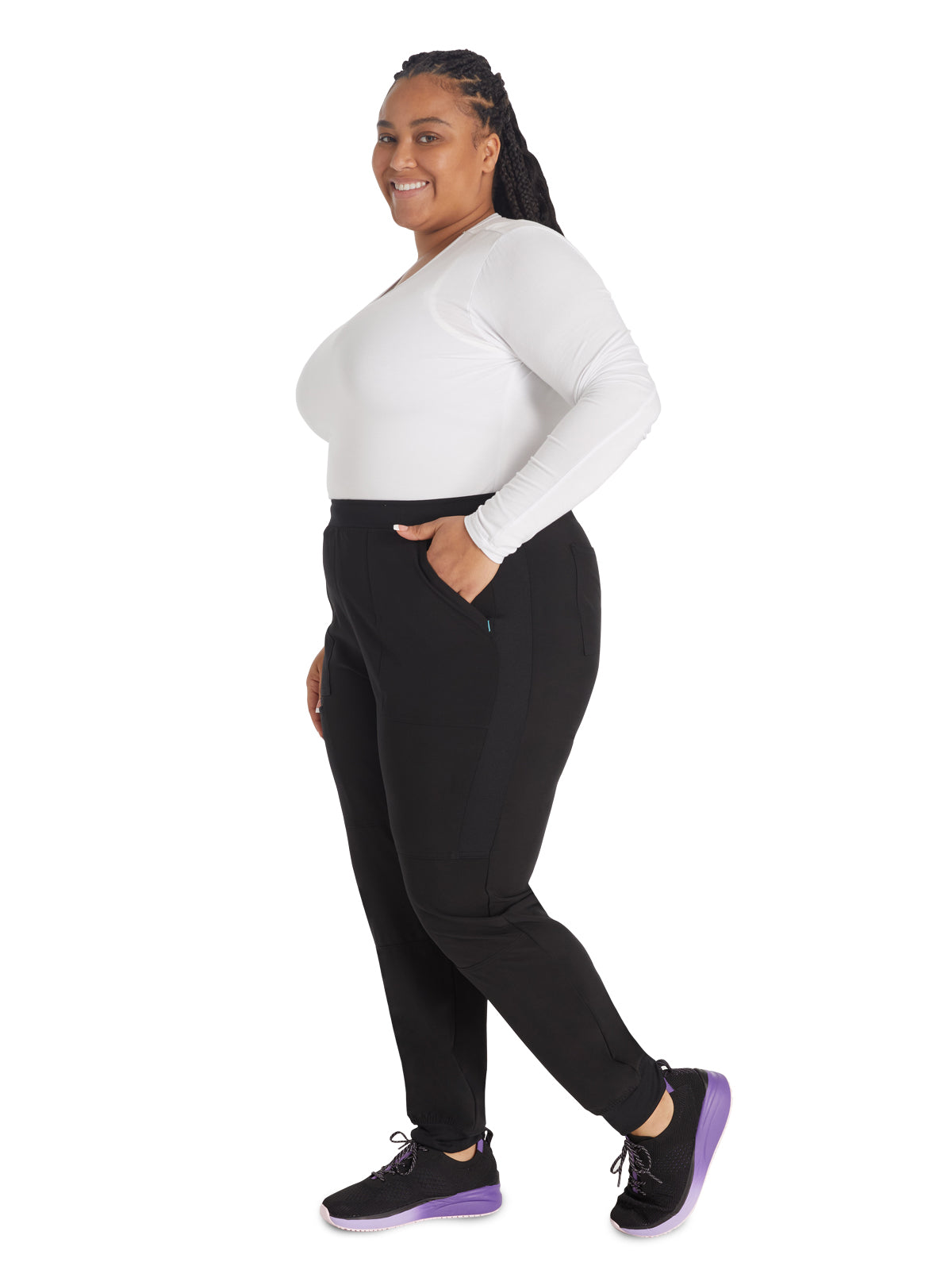 Women's 5-Pocket Tapered Leg Pant - IP045A - Black