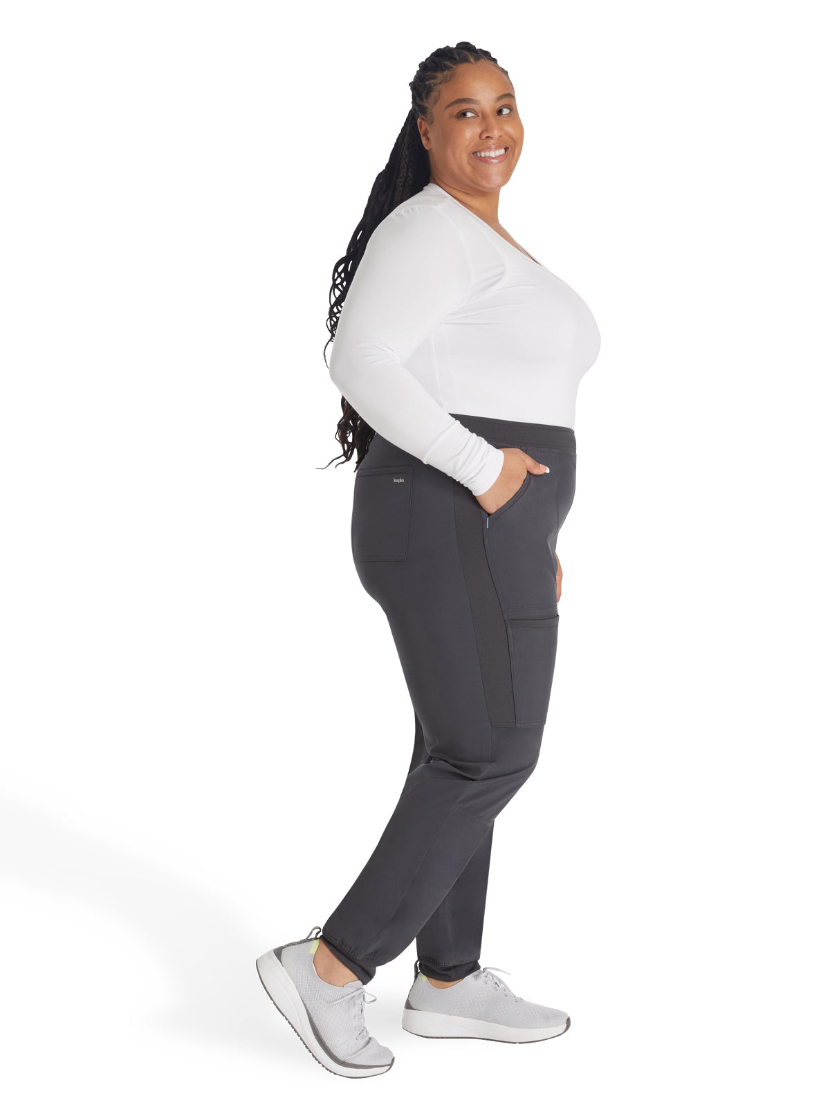 Women's 5-Pocket Tapered Leg Pant - IP045A - Pewter