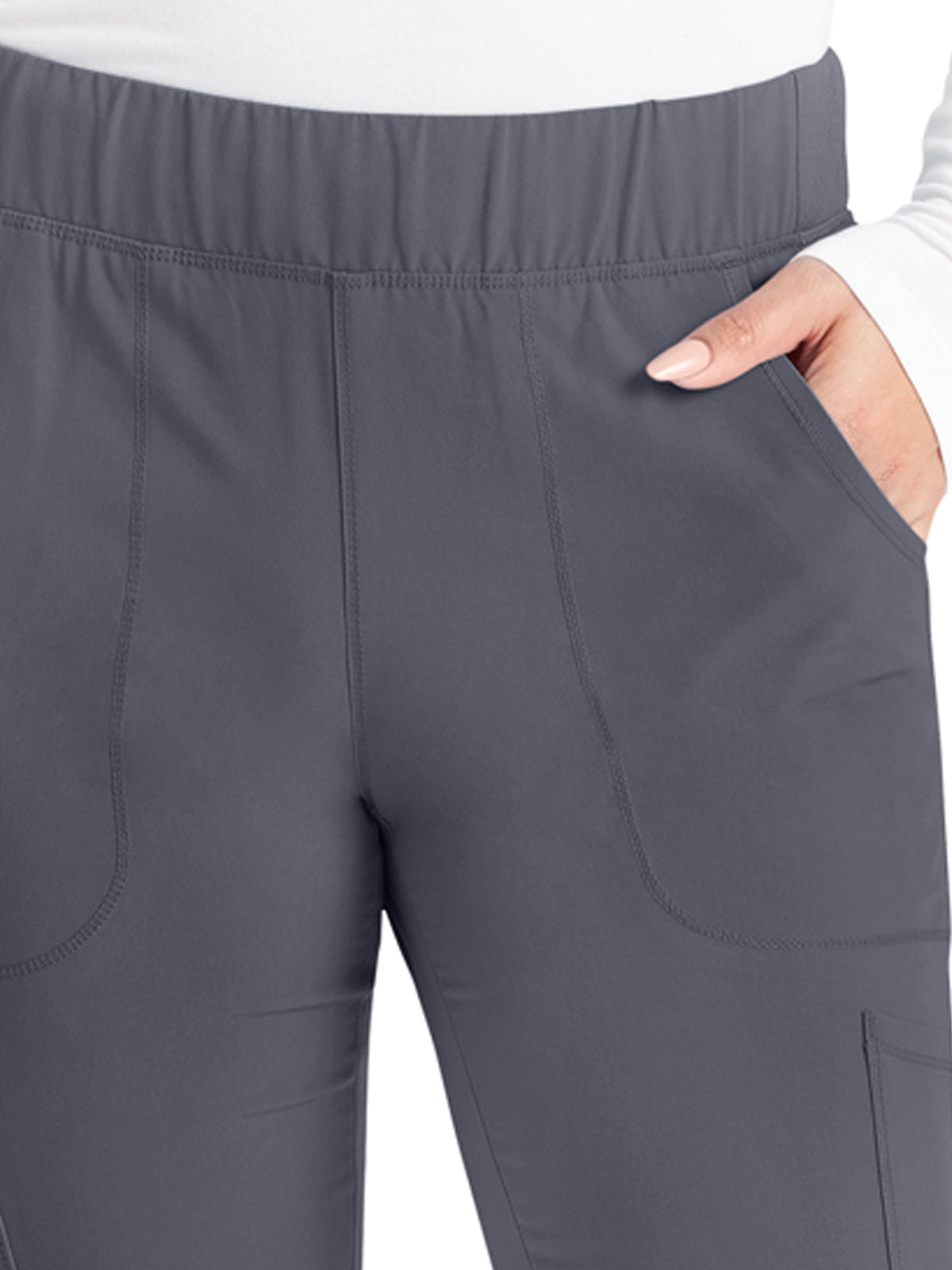 Women's 8-Pocket Mid Rise Pant - IP121A - Pewter