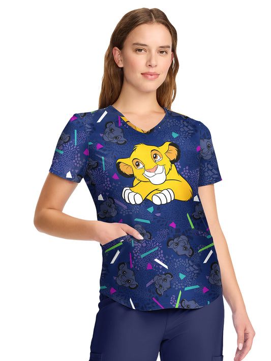 Women's V-Neck Print Top - TF737 - My Big Heart