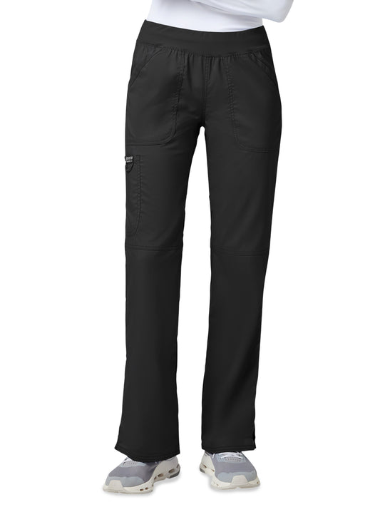 Women's 4-Pocket Mid Rise Straight Leg Pull-on Pant - WW110 - Black