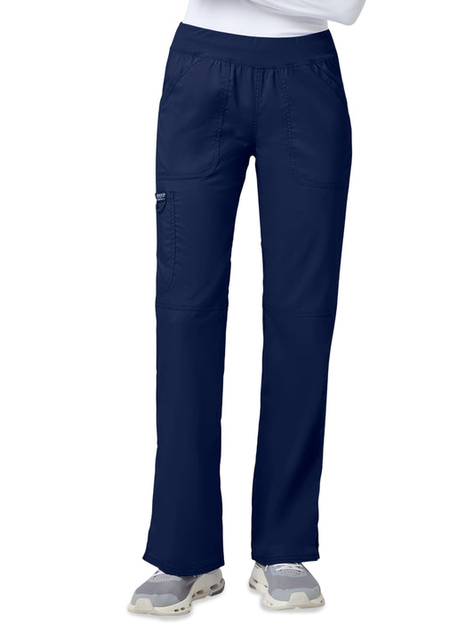 Women's 4-Pocket Mid Rise Straight Leg Pull-on Pant - WW110 - Navy