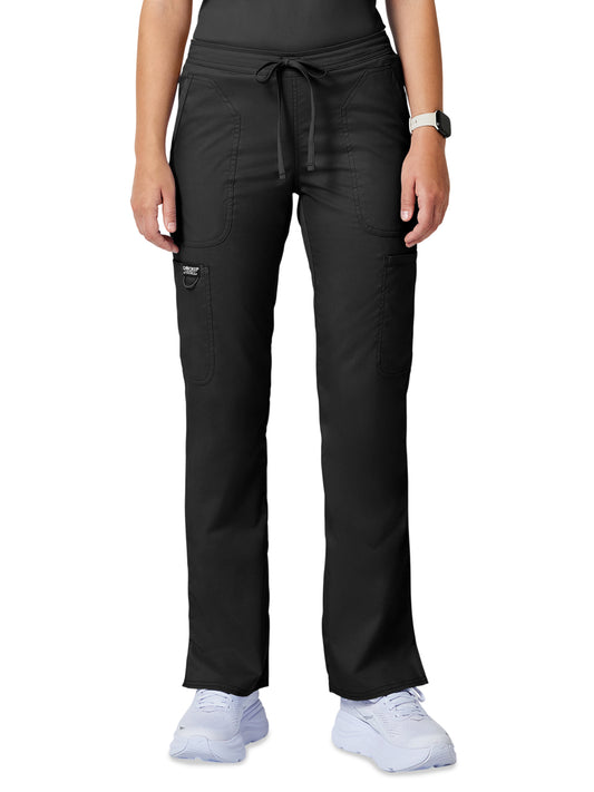 Women's 5-Pocket Mid Rise Drawstring Pant - WW120 - Black