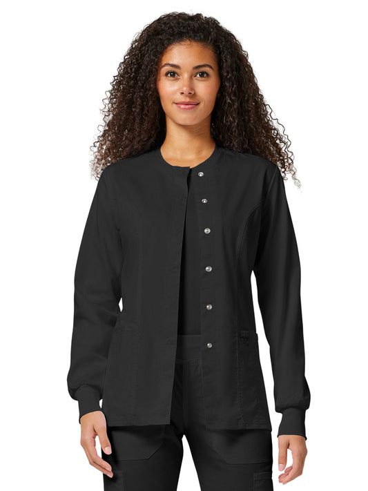 Women's 3-Pocket Snap Front Jacket - WW310 - Black
