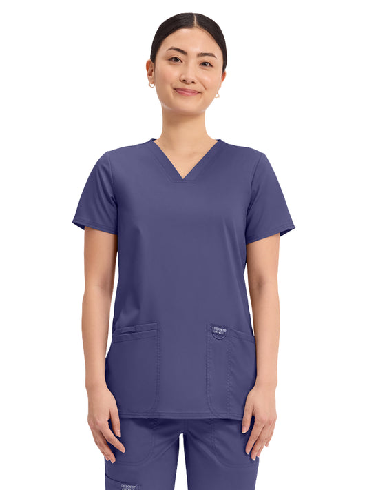 Women's 3-Pocket V-Neck Top - WW620 - Grape