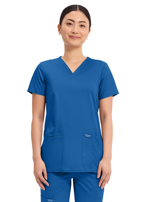Women's 3-Pocket V-Neck Top - WW620 - Royal