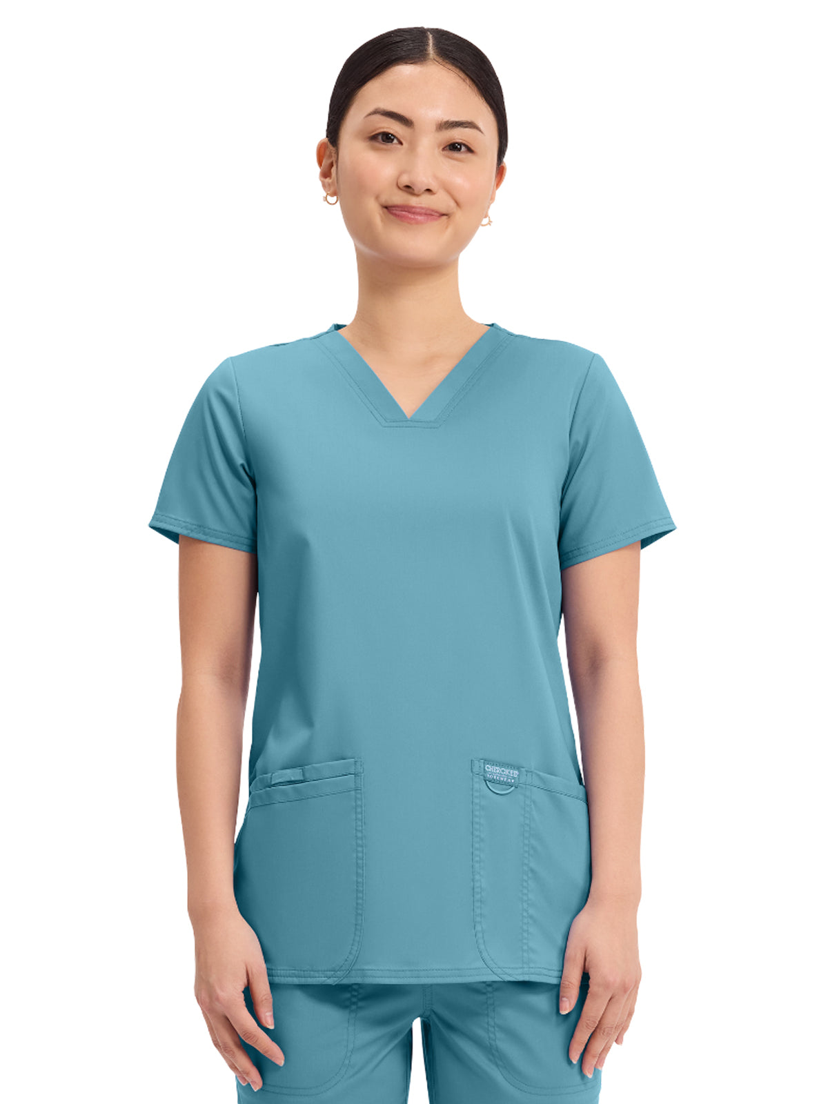 Women's 3-Pocket V-Neck Top - WW620 - Soft Marine