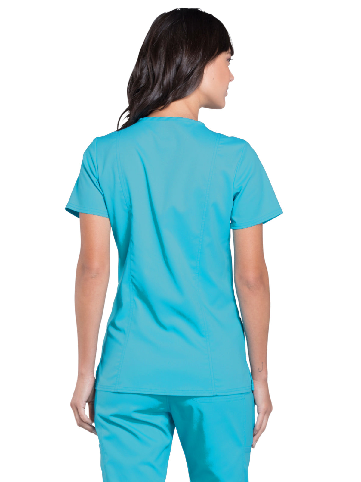 Women's 3-Pocket V-Neck Top - WW620 - Turquoise
