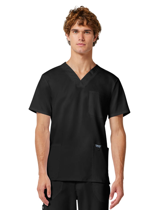 Men's 3-Pocket V-Neck Top - WW670 - Black
