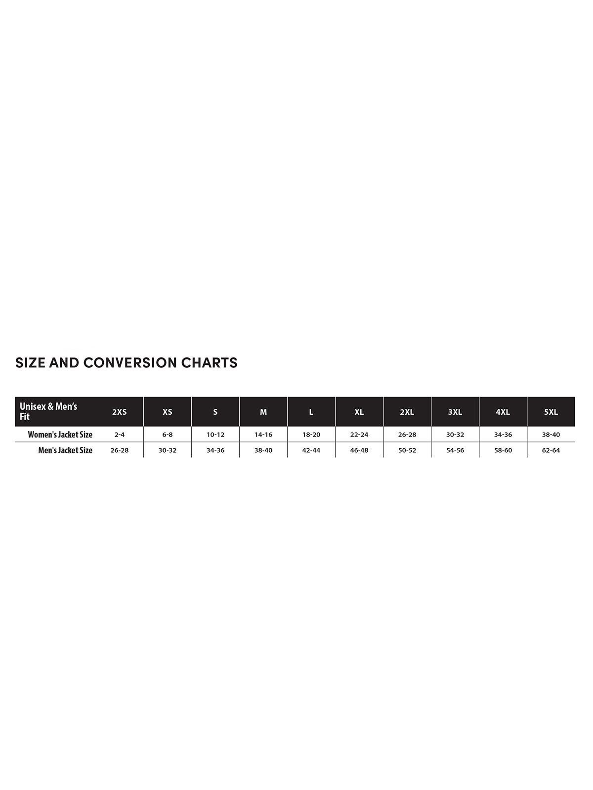 SIZECHART