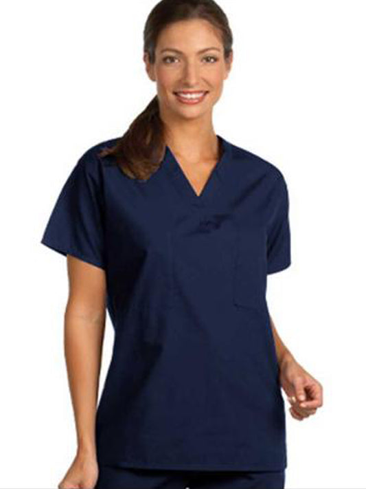 Unisex Reversible V-Neck Top in Navy - 6694 - Navy