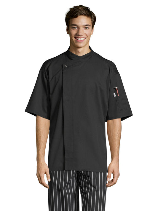 Unisex Reinforced Bar Tacking Chef Coat - 0428 - Black