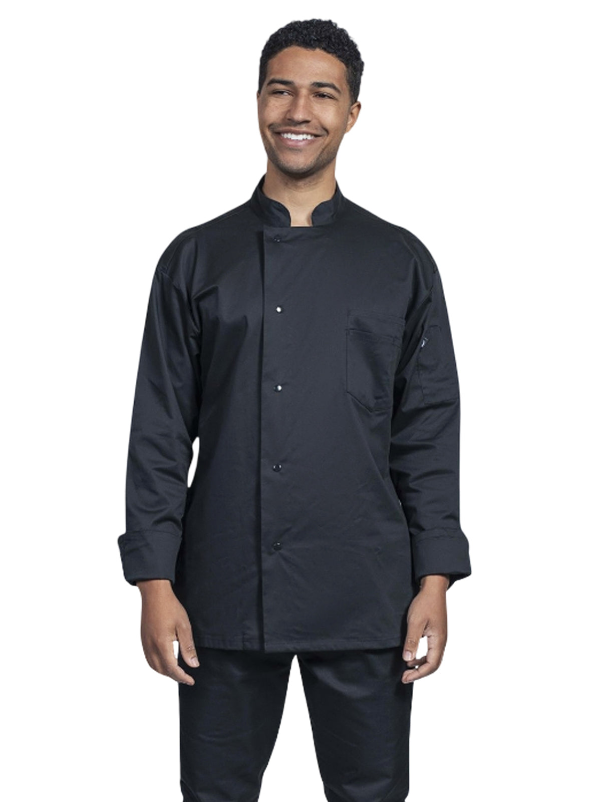 Unisex 2-Pocket Turin Chef Coat - 0715 - Black