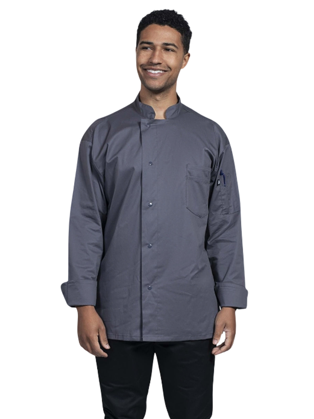 Unisex 2-Pocket Turin Chef Coat - 0715 - Slate