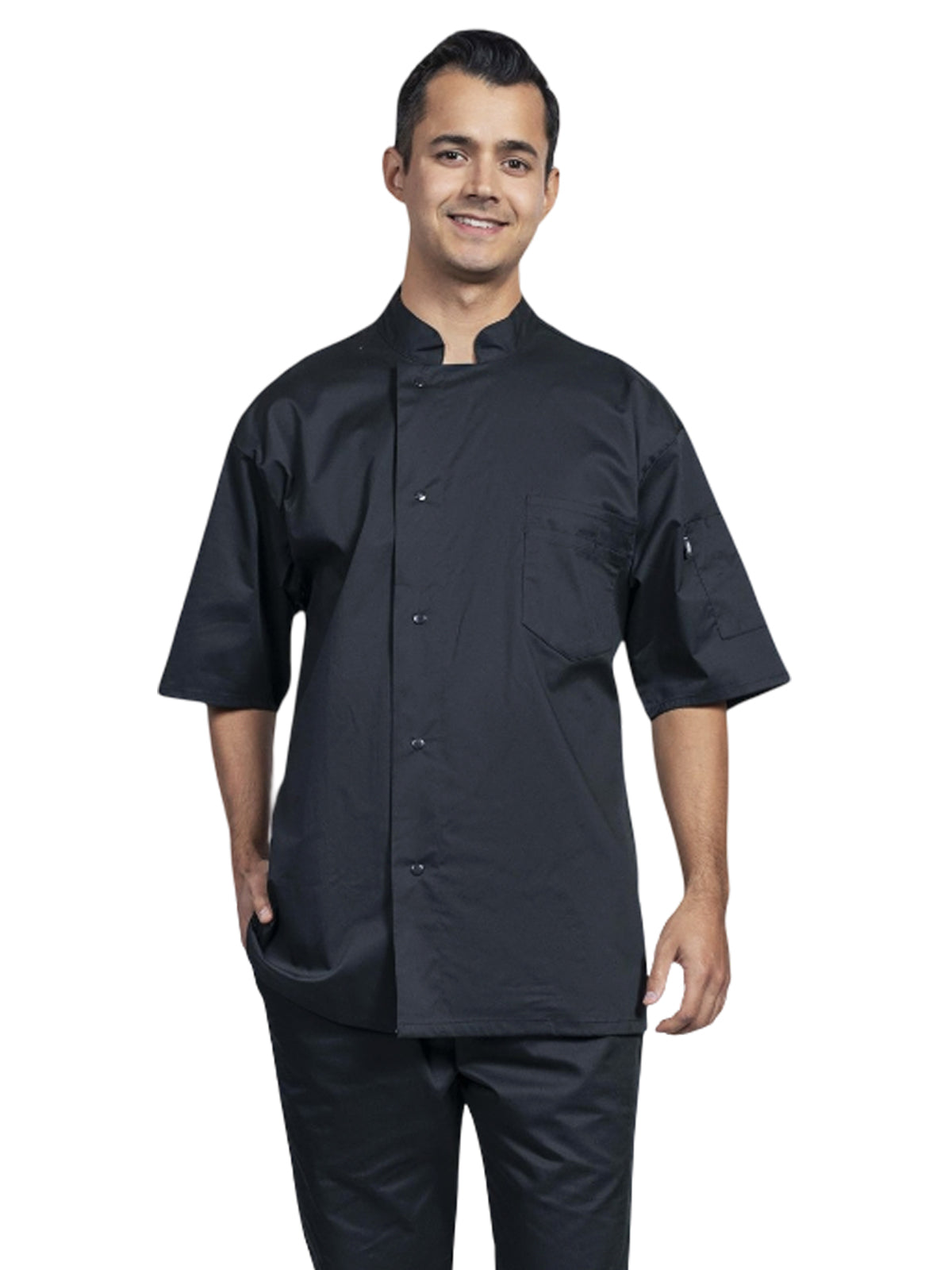 Unisex 2-Pocket Venice Chef Coat - 0717 - Black